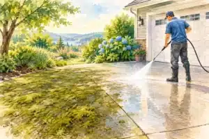 Driveway Pressure Washing for Moss That Lasts